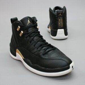 Nike Ladies 12 (mens 10. 5) Air Jordan XII Retro Black Shoes Sneakers AO6068-007
